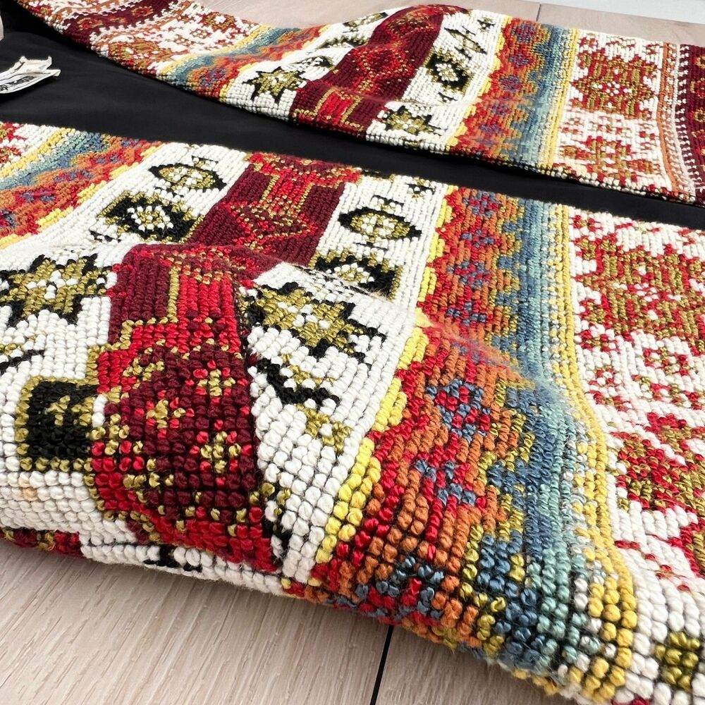 Vintage 70s Joseph Magnin Southwestern Tapestry Vest Long Open-Front Size Medium - Picture 5 of 13